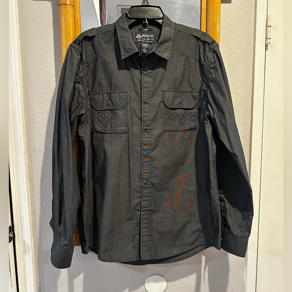 American Rag Charcoal Button-Up Shirt